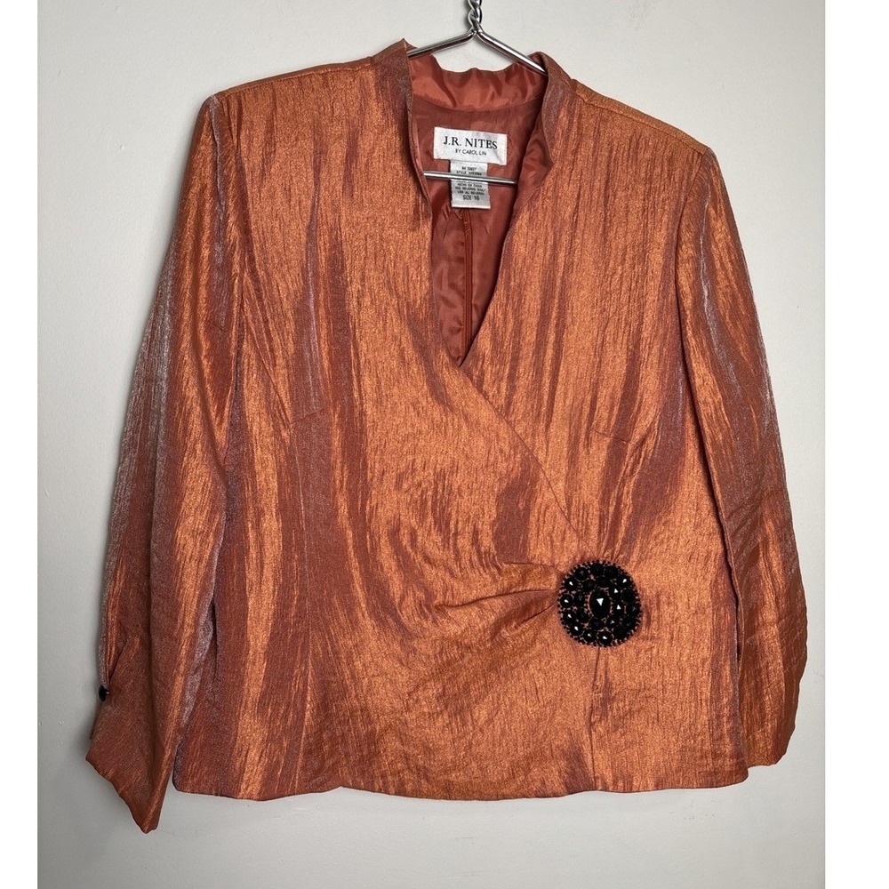 J.R. Nites Carol Lin Dressy Cocktail Jacket 16 Party Blouse Wedding Occasion